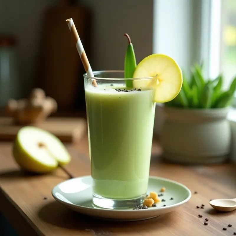 Smoothie de Aloe Vera y Pera con Jengibre: Bebida Desintoxicante para el Colon en 5 Minutos