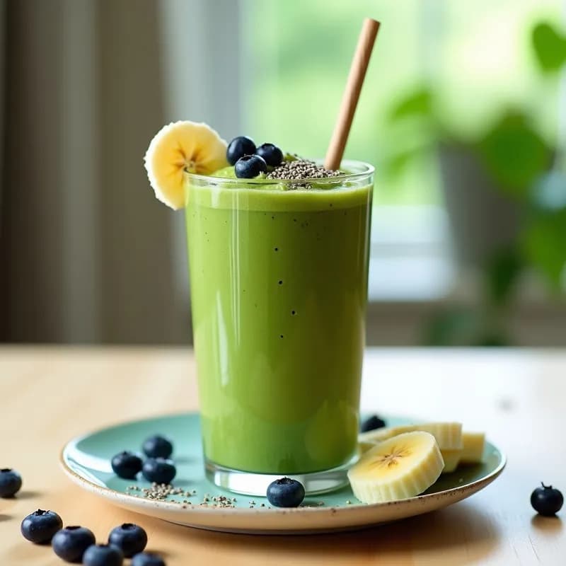 Smoothie Antioxidante de Arándanos y Matcha: Receta Rápida y Alta en Energía