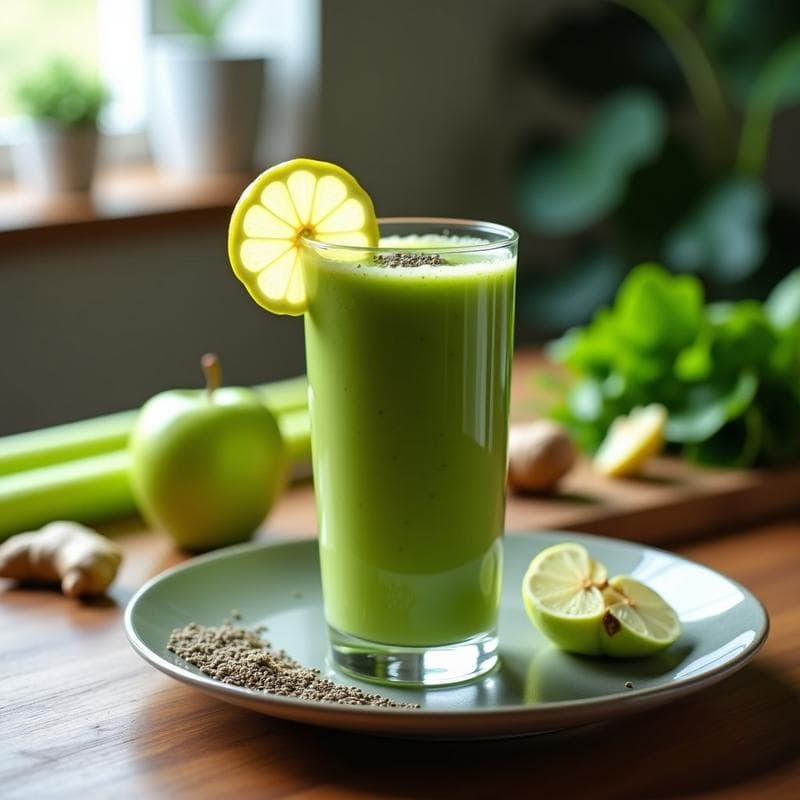 Smoothie Verde de Apio y Manzana: Receta Depurativa en 5 Minutos con Jengibre