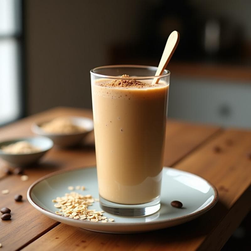 Smoothie de Avena y Café con Proteína: Bebida Energizante Post-Entreno Sin Azúcar
