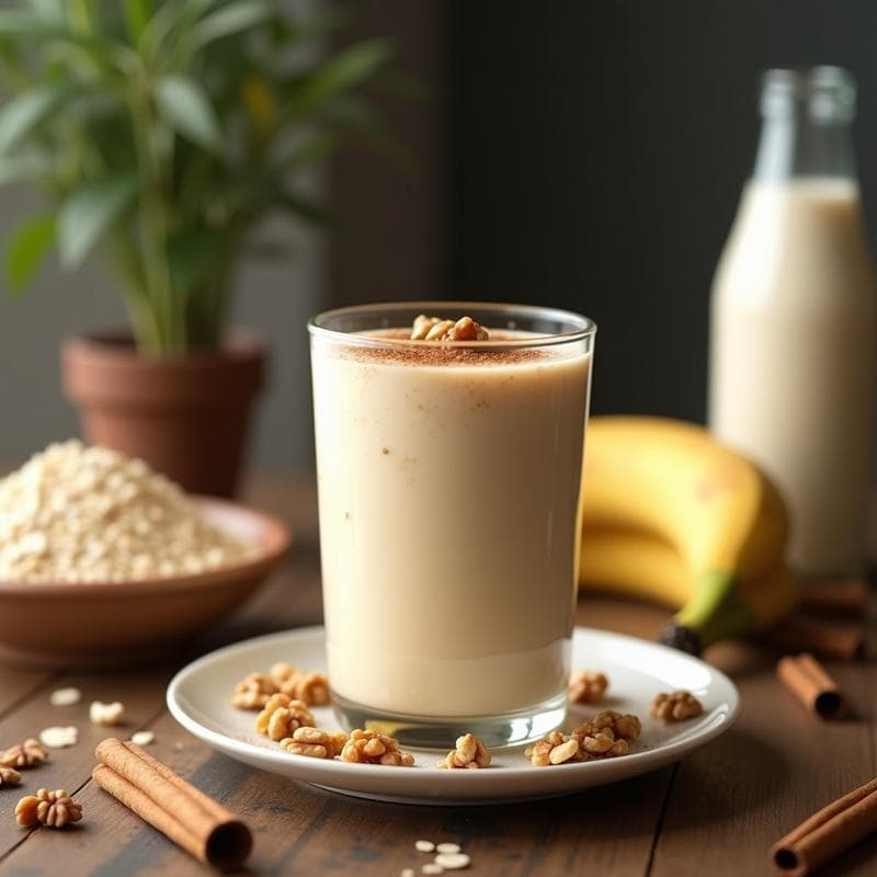 Smoothie de Avena y Canela con Leche de Cardo: Bebida Vegana para el Colesterol