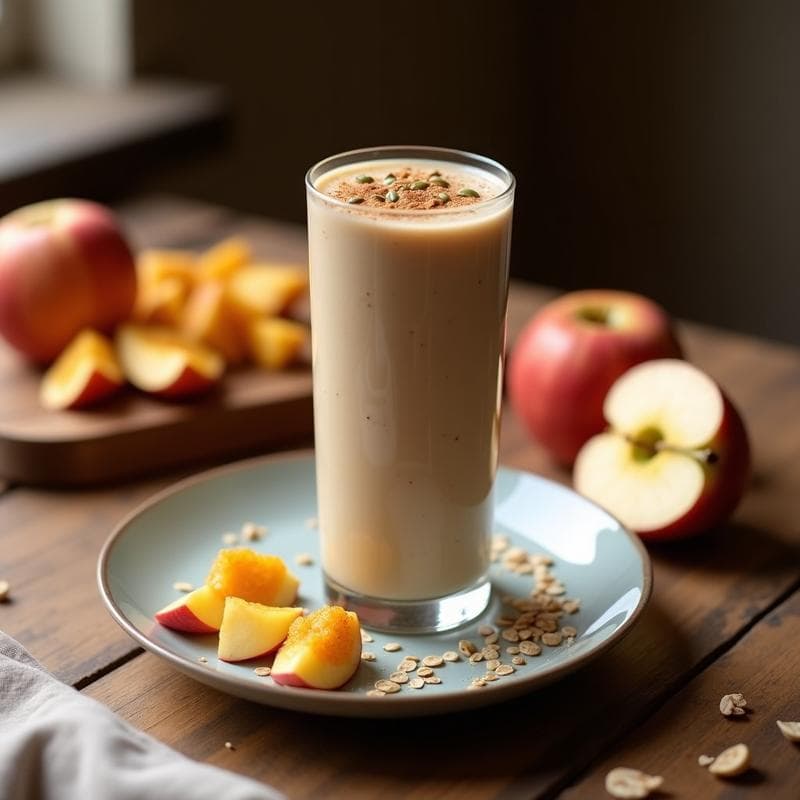 Smoothie de Avena Nocturna con Canela y Manzana Asada: Bebida para Dormir Mejor Sin Azúcar