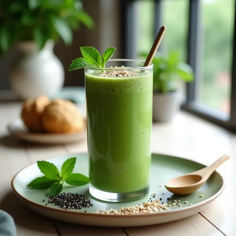 Smoothie de Avena y Matcha: Bebida Energizante Japonesa para Desayunar