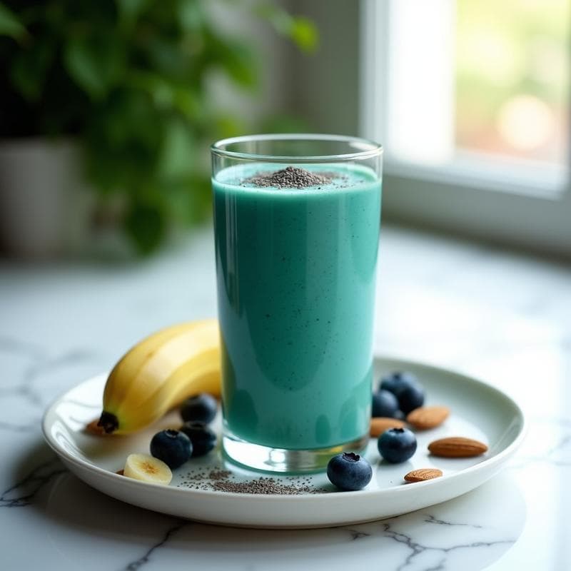 Smoothie Azul de Algas Espirulina: Receta Energética y Baja en Calorías en 5 Minutos