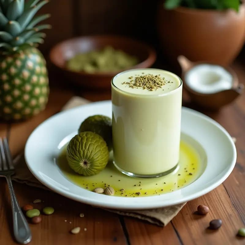 Smoothie de Baobab y Leche de Coco con Semillas de Moringa: Bebida Africana Superfood
