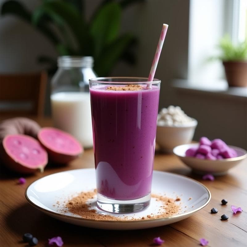Smoothie de Batata Morada, Acerola y Semillas de Sacha Inchi: Bebida Antioxidante y Almuerzo Rápido