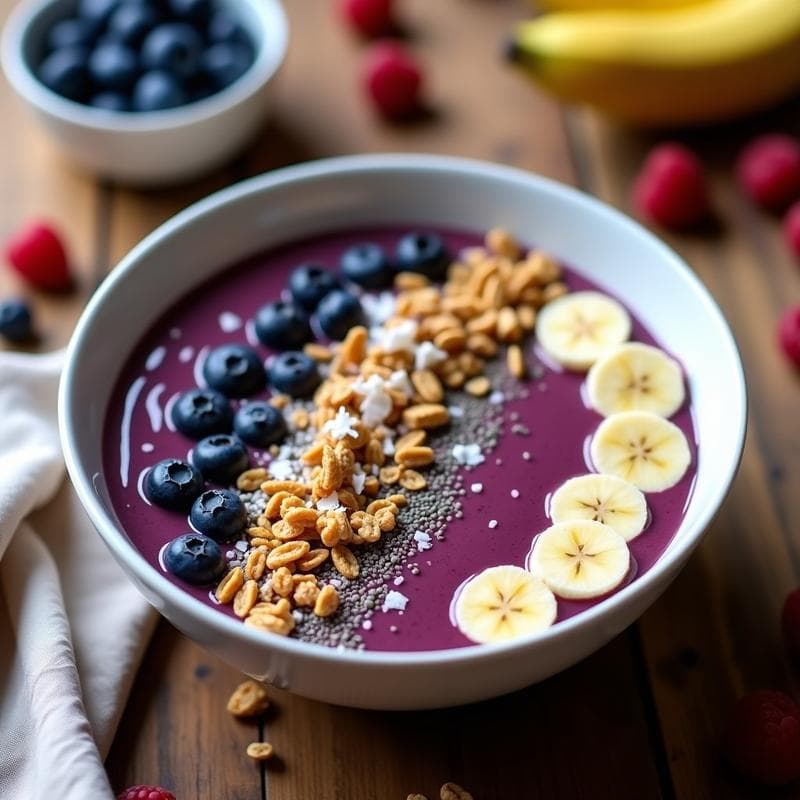 Smoothie Bowl de Açaí y Banana: Receta Proteica y Energética para Desayunar