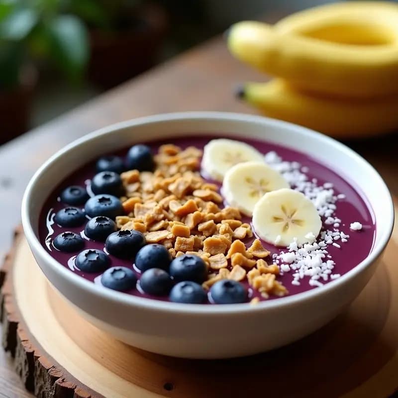 Smoothie Bowl de Açaí y Plátano: Receta Alta en Proteína para Desayunos Energéticos