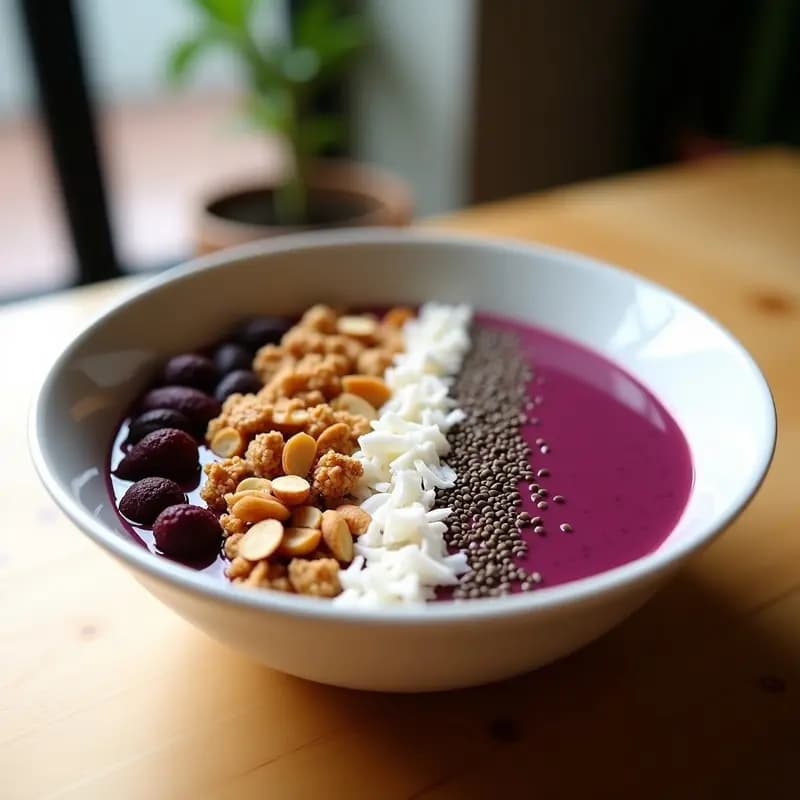Smoothie Bowl de Açaí Energético: Receta Vegana en 10 Minutos con Toppings Superalimentos