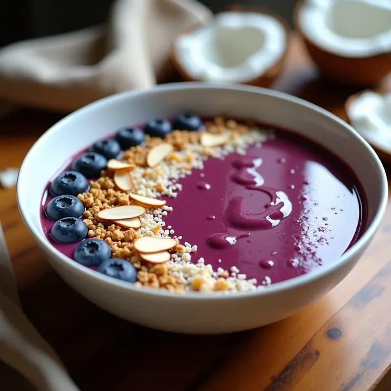 Smoothie Bowl de Açaí y Guaraná: Receta Energizante para Empezar el Día con Poder