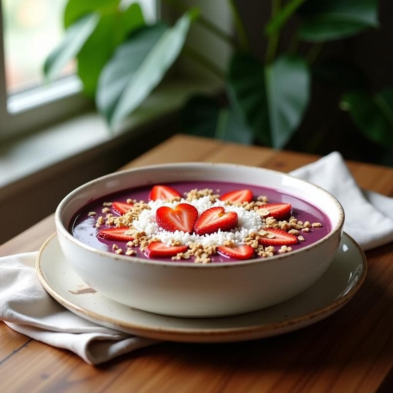 Smoothie Bowl de Açai y Morango: Receta Energética para Empezar el Día con Superalimentos