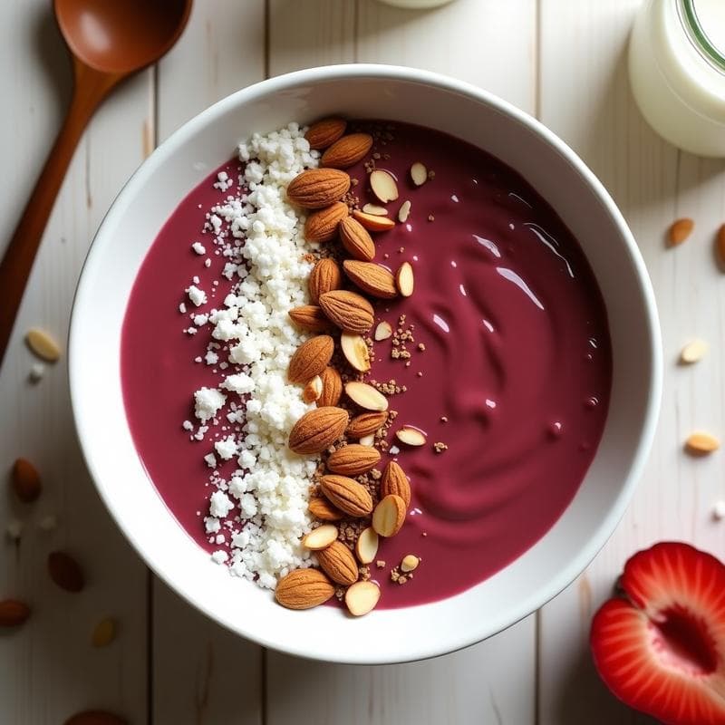 Smoothie Bowl de Acerola y Cacao: Desayuno Antioxidante y Sin Azúcar Added
