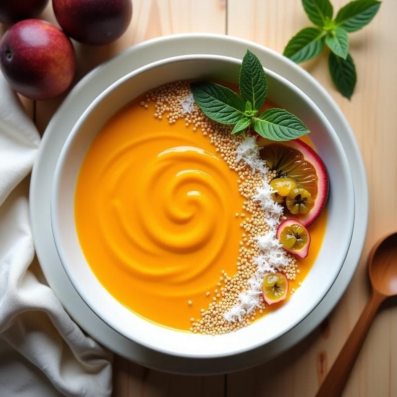 Smoothie Bowl de Acerola y Granadilla: Desayuno Tropical Alta en Vitamina C