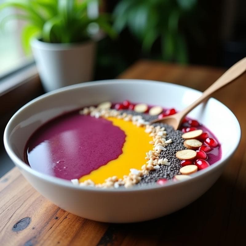 Smoothie Bowl de Acerola y Semillas de Chía: Desayuno Brasileño Alto en Vitamina C