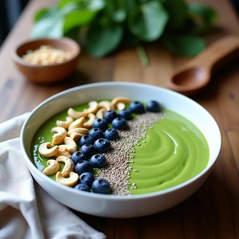 Smoothie Bowl de Algas y Espinacas: Receta Alta en Proteína y Energía