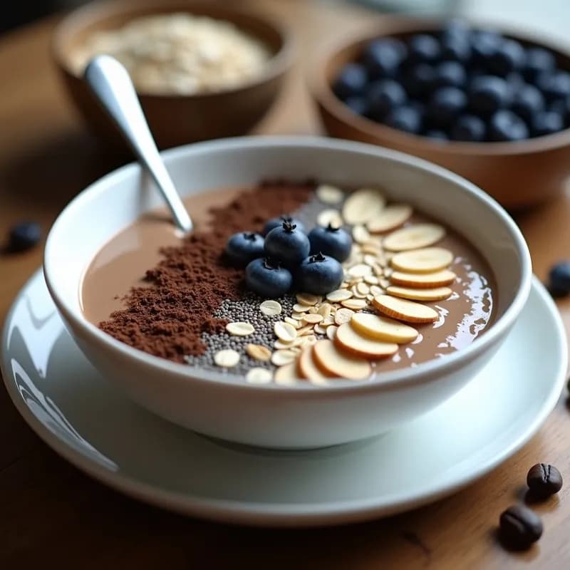 Smoothie Bowl de Café Proteico Vegano: Receta sin Azúcar y Alta en Energía