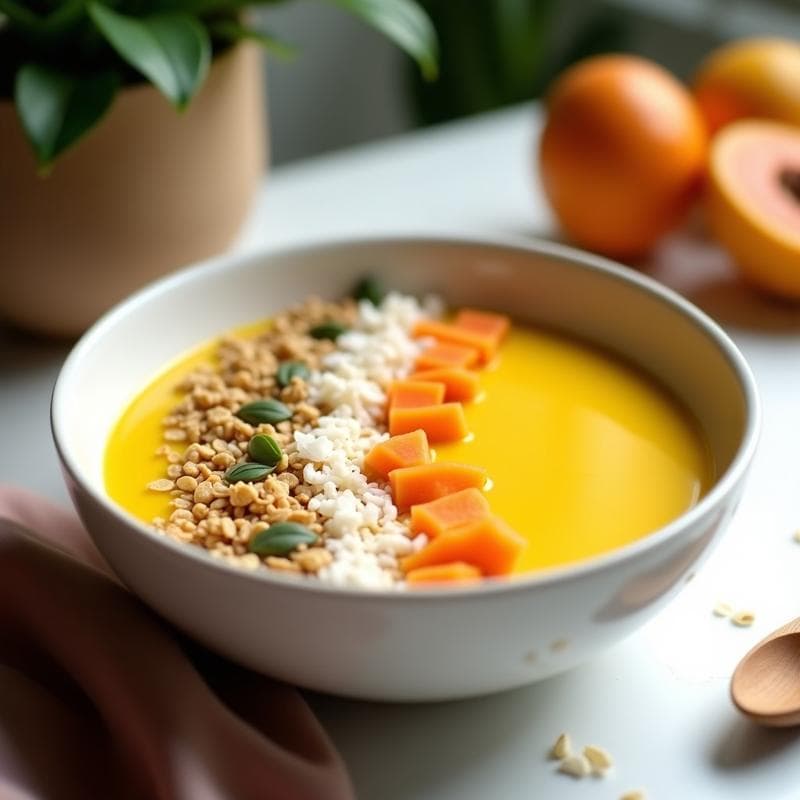 Smoothie Bowl de Cúrcuma y Papaya: Desayuno Antiinflamatorio y Detox