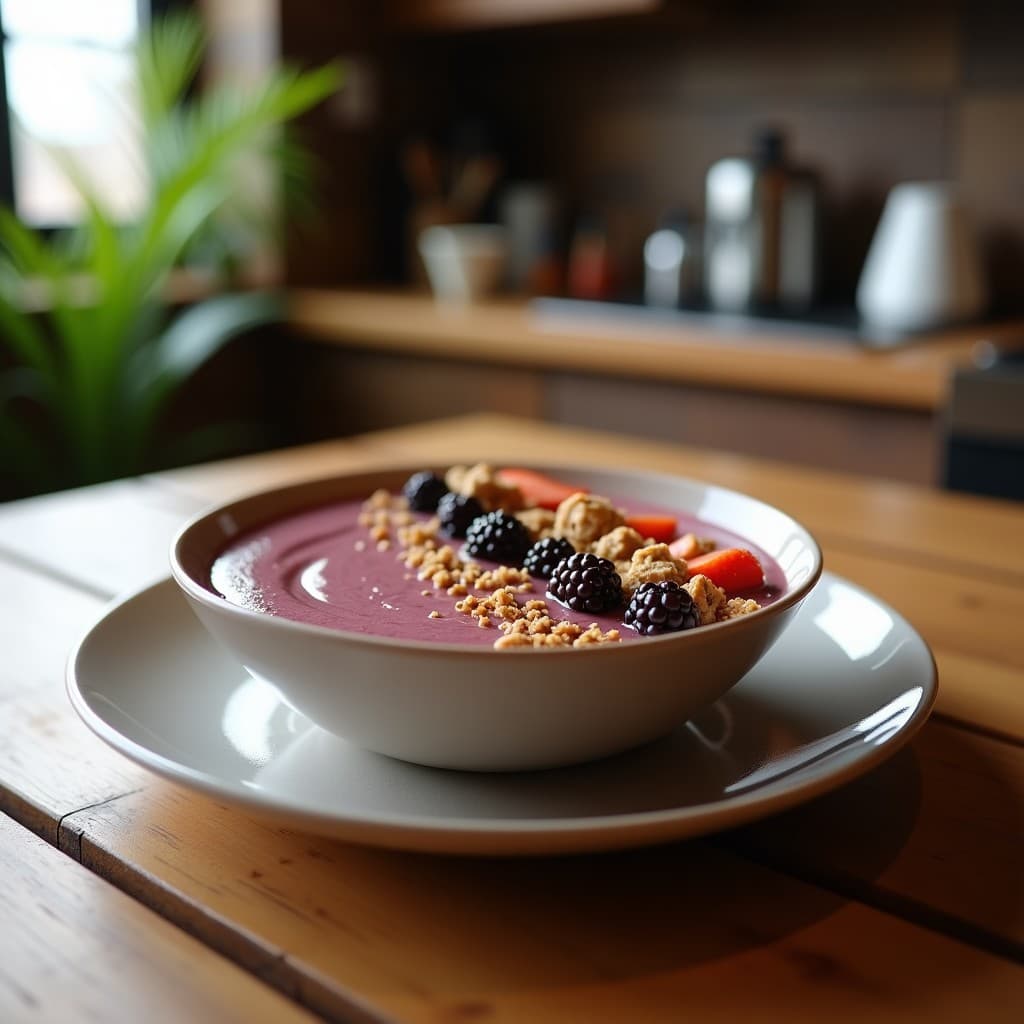 Smoothie Bowl de Dragon Fruit y Granola de Cacao: Desayuno Exótico y energético