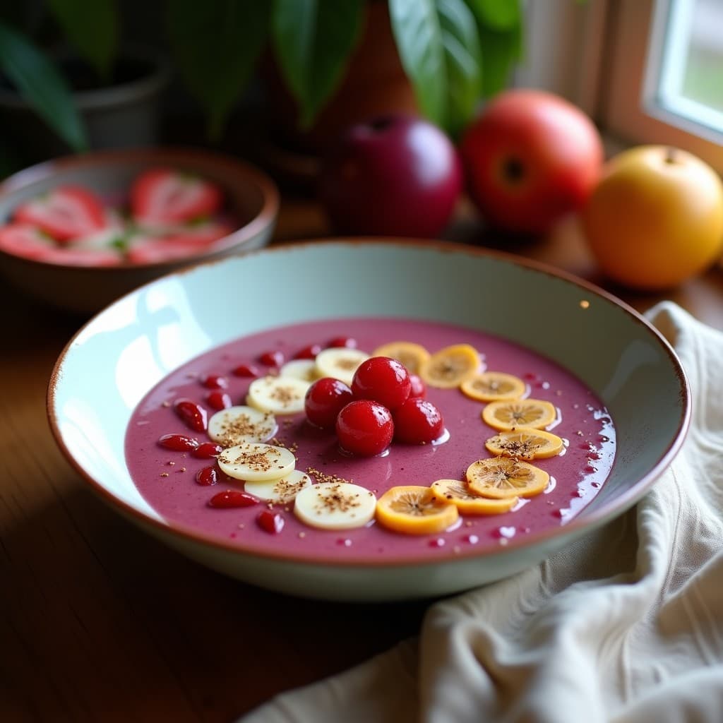 Smoothie Bowl de Guayaba y Kokum: Desayuno Indio Rico en Vitamina C y Antioxidantes