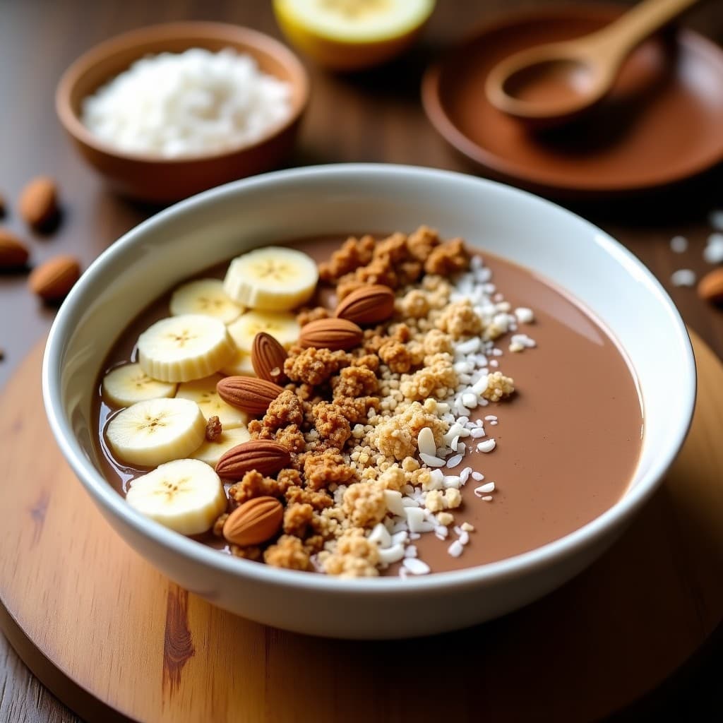 Smoothie Bowl de Lucuma y Cacao con Granola de Quinoa: Desayuno Peruano Alto en Energía