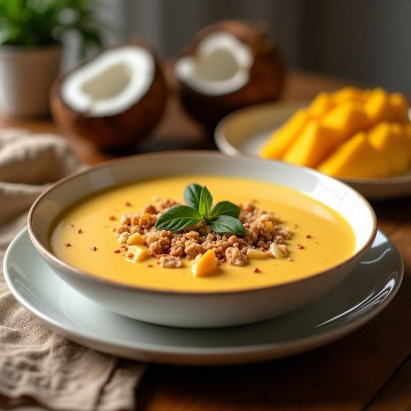 Smoothie Bowl de Mango y Coco: Receta Vegana Alta en Fibra en 10 Minutos