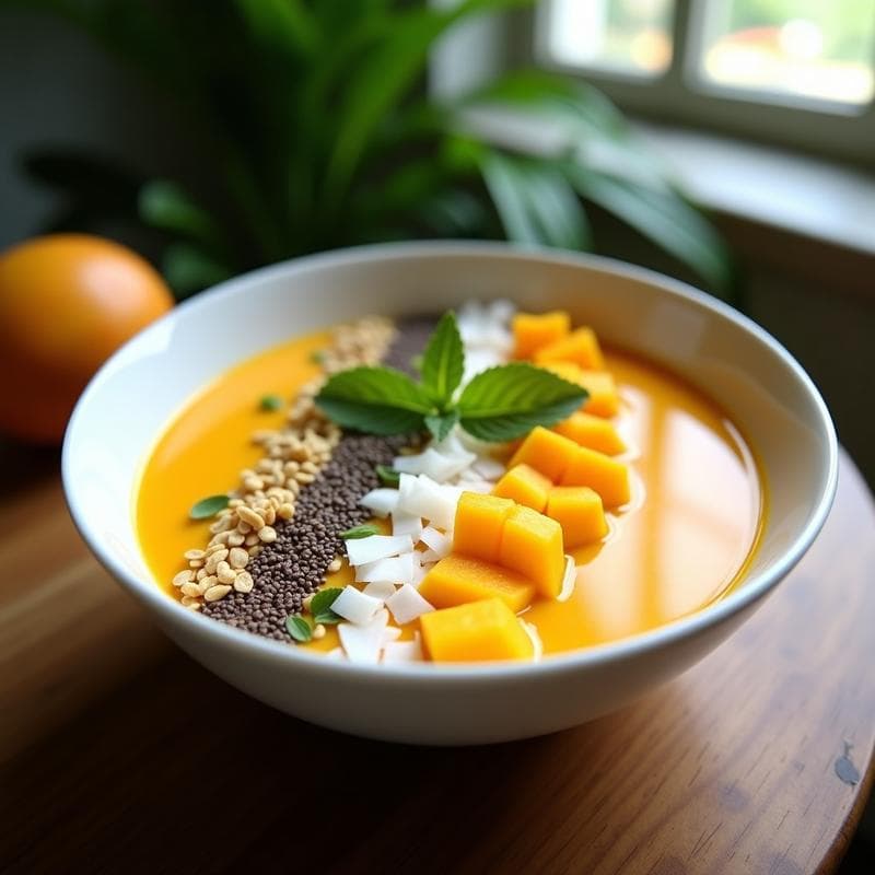 Smoothie Bowl de Mango Ataulfo y Semillas de Chía: Desayuno Mexicano Antiinflamatorio