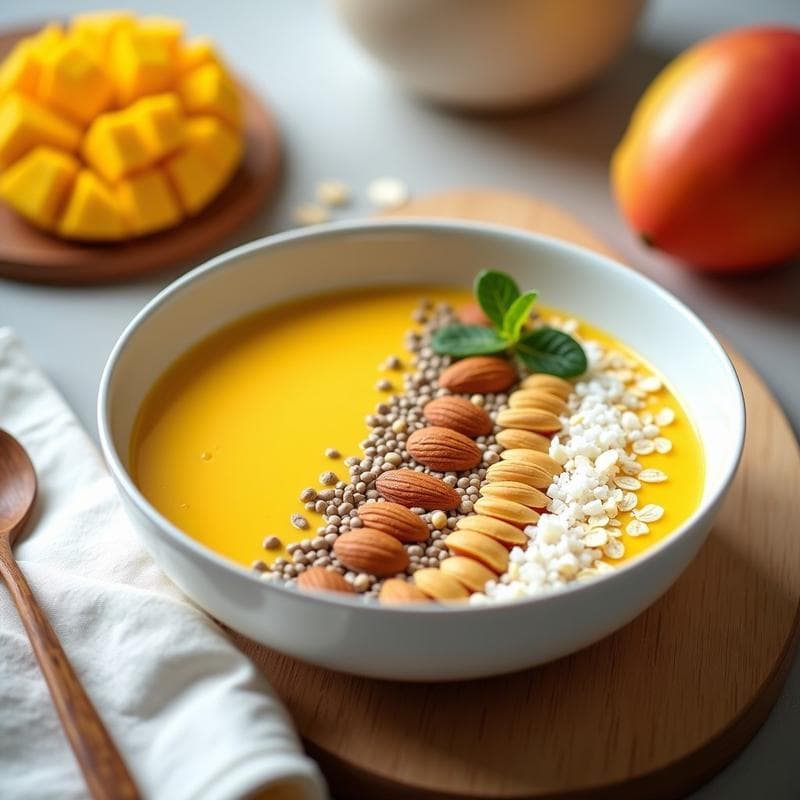Smoothie Bowl de Mango y Chía: Receta Proteinada para Desayunos Energéticos