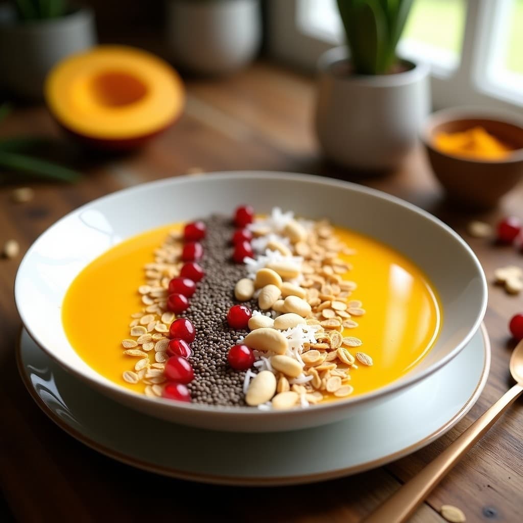 Smoothie Bowl de Mango y Cúrcuma: Receta Antiinflamatoria Express para Desayunar