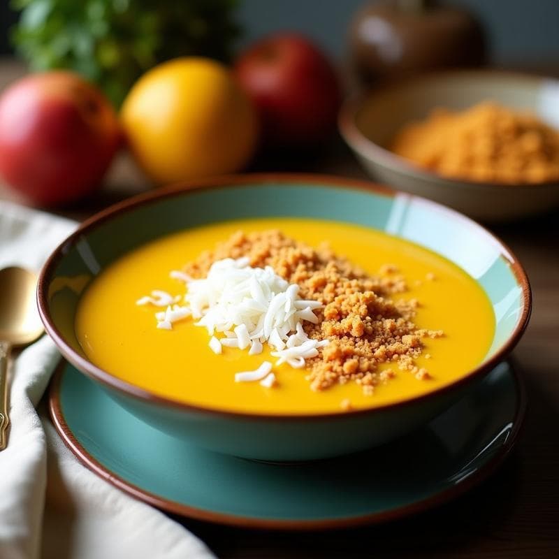 Smoothie Bowl de Mango y Cúrcuma con Toppings de Coco Rallado: Desayuno Antioxidante