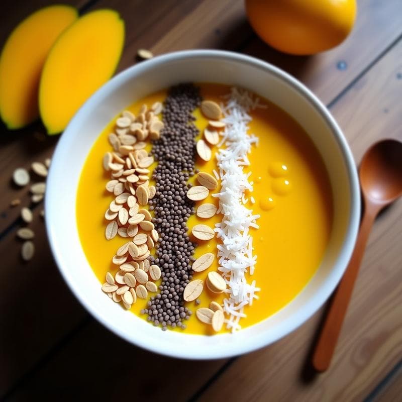 Smoothie Bowl de Mango y Cúrcuma: Receta Energética para Fortalecer la Inmunidad