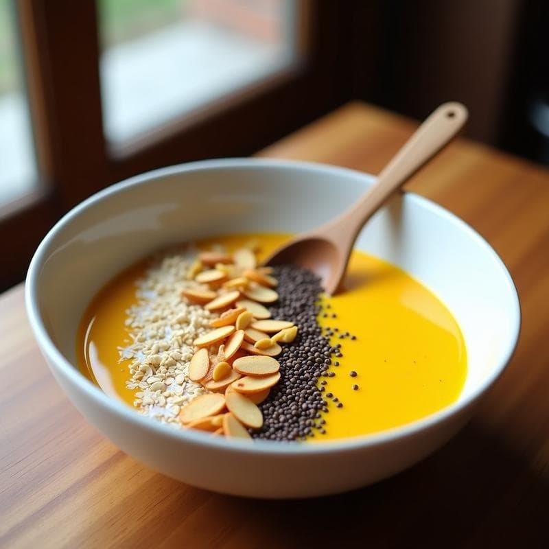 Smoothie Bowl de Maracuyá y Jengibre: Desayuno Tropical con Toppings Crujientes