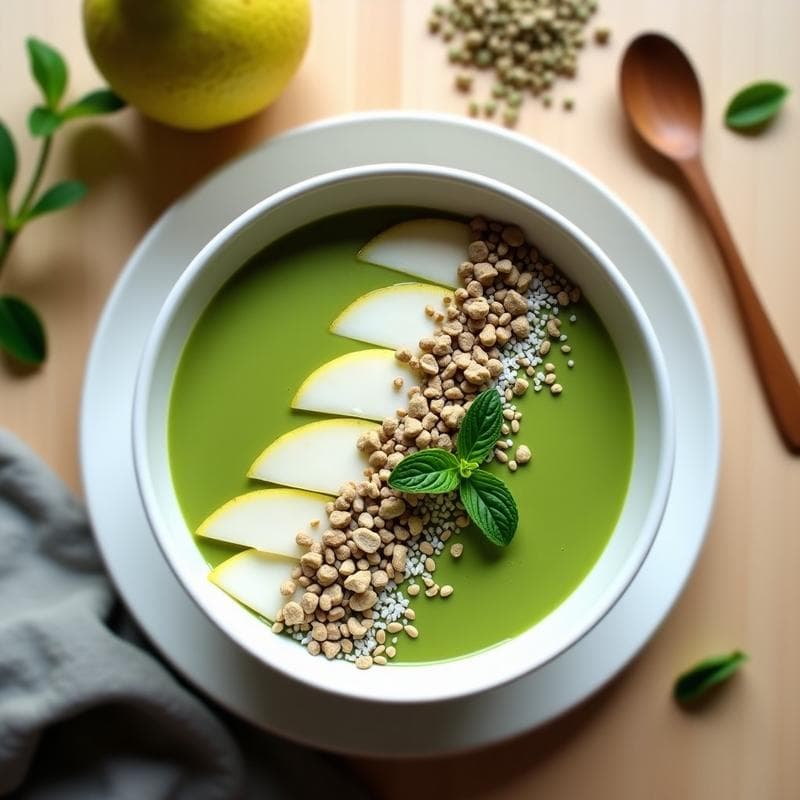 Smoothie Bowl de Matcha y MARA: Desayuno Detox y Energético Sin Azúcar