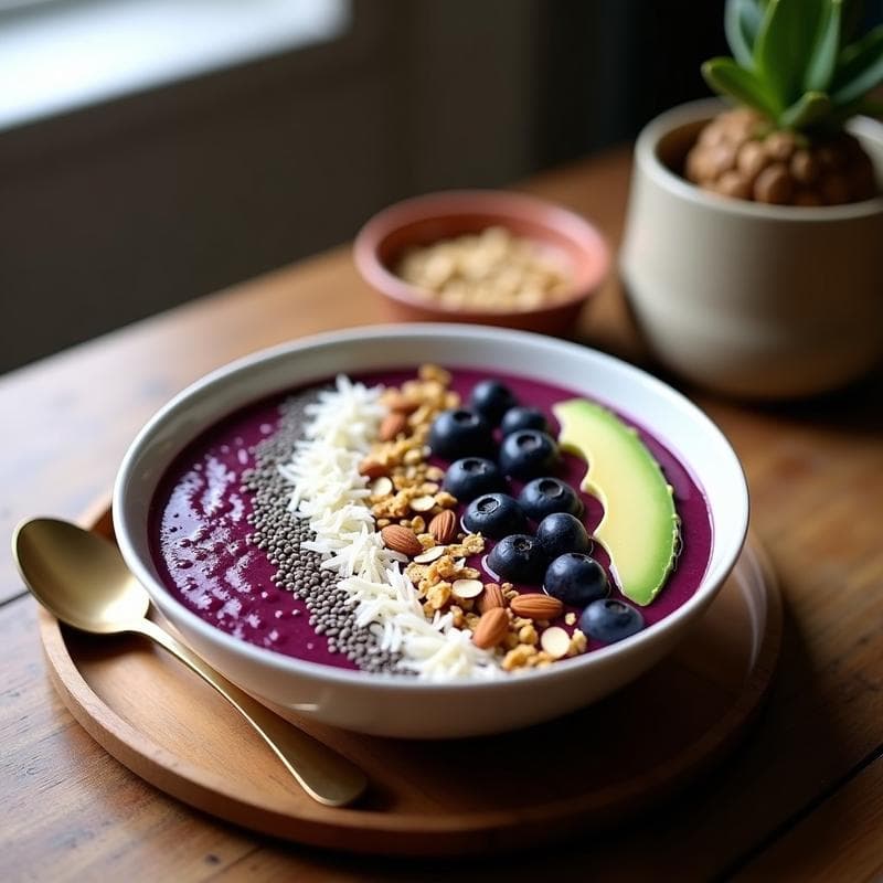 Smoothie Bowl de Mora y Arándano: Receta Vegana y Antioxidante en 10 Minutos