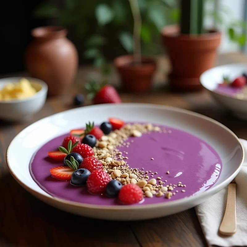 Smoothie Bowl Morado con Coliflor y Remolacha: Receta Antioxidante y Sin Azúcar