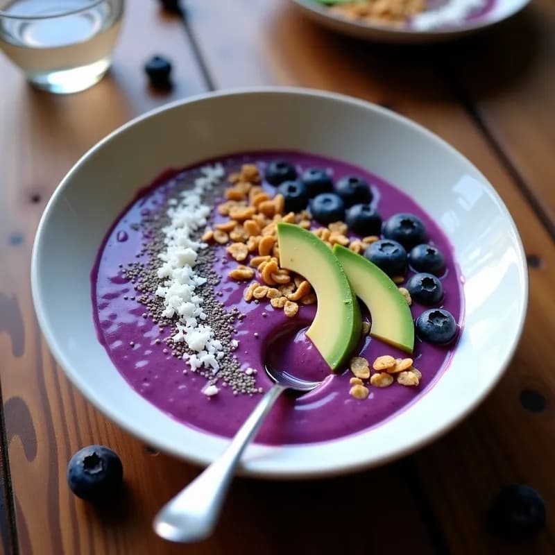 Smoothie Bowl Morado con Café Colombiano: Receta Energizante y Alta en Antioxidantes
