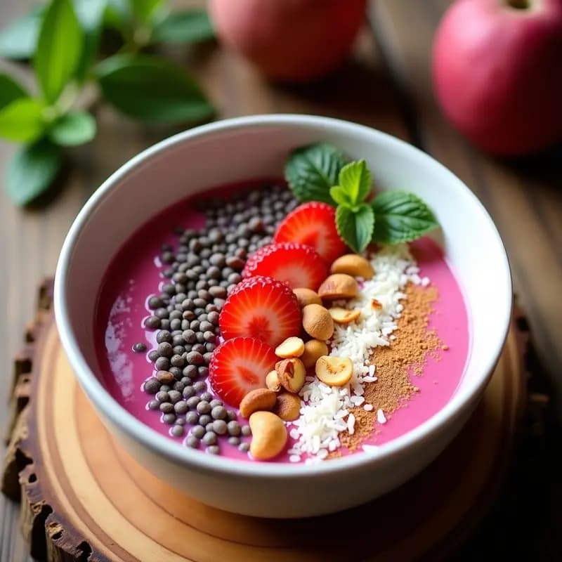 Smoothie Bowl de Pitahaya y Chía: Desayuno Peruano Keto y Detox