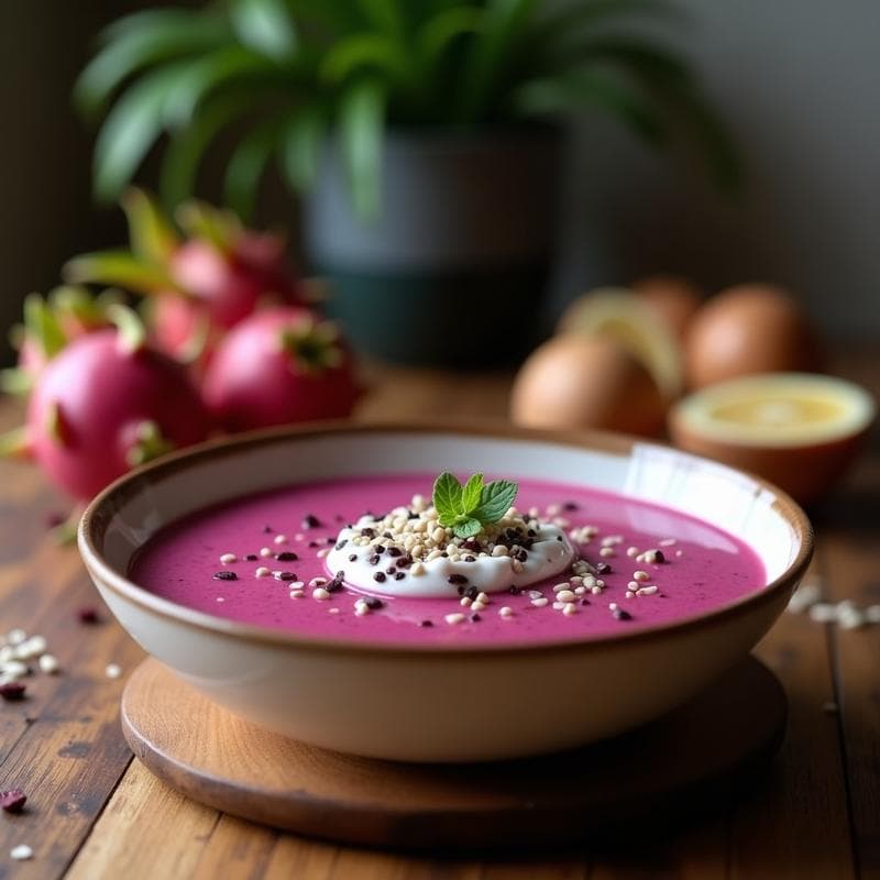 Smoothie Bowl de Pitahaya y Coco: Desayuno Vegano Alto en Antioxidantes
