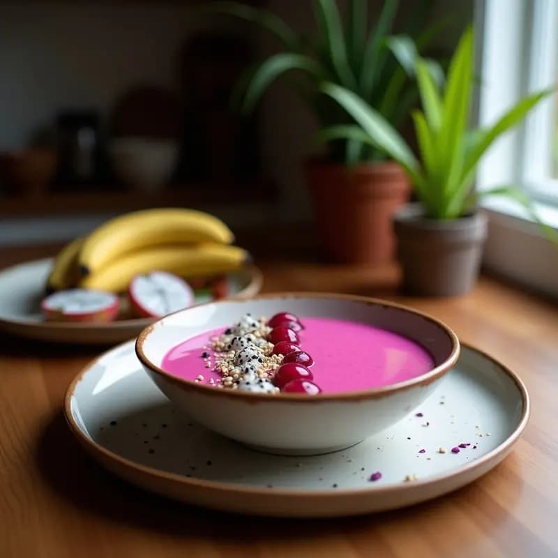 Smoothie Bowl de Pitaya y Coco: Receta Brasileña Antioxidante y Sin Azúcar