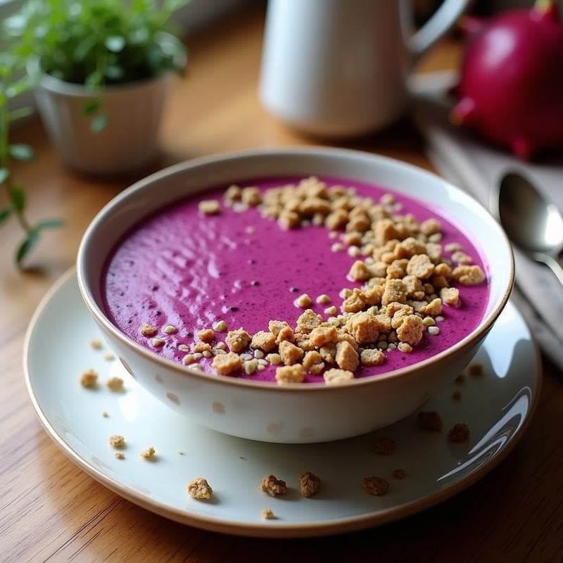 Smoothie Bowl de Pitaya y Coco con Granola de Semillas de Cáñamo: Desayuno Instagramable