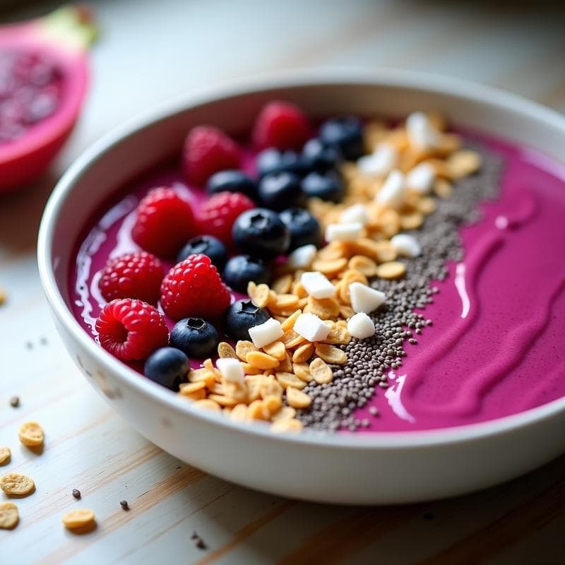 Smoothie Bowl de Pitaya y Espirulina: Desayuno Detox y Alto en Antioxidantes