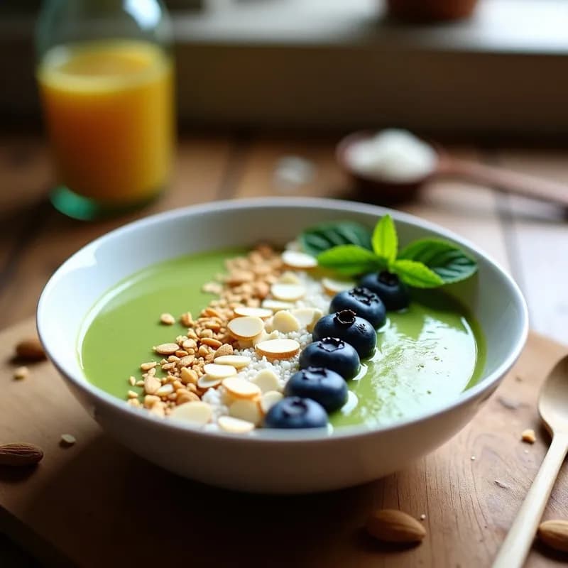 Smoothie Bowl Proteico de Matcha y Avena: Receta Energética en 10 Minutos