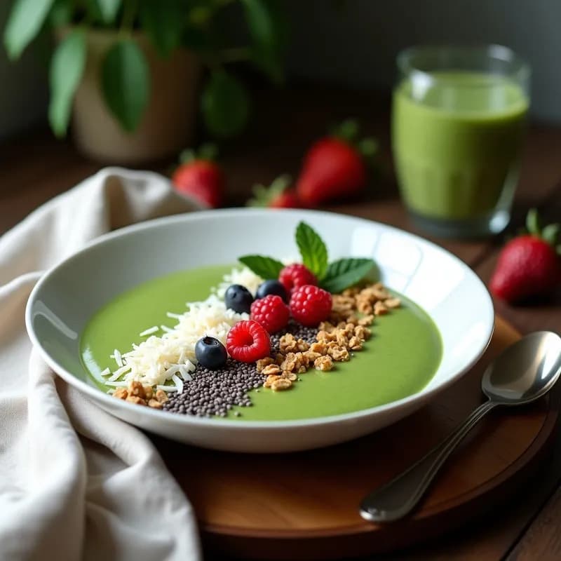 Smoothie Bowl de Verduras Energético: Receta Alta en Hierro y Fibra en 10 Minutos