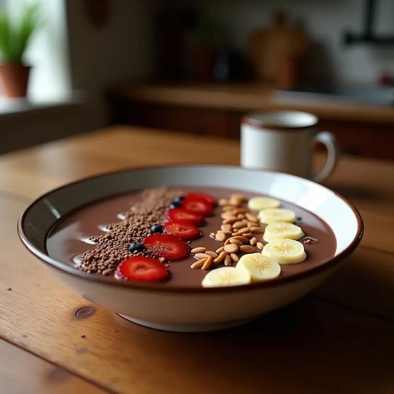 Smoothie Bowl Proteico de Chocolate y Cacahuete: Receta Saciante y Sin Azúcar
