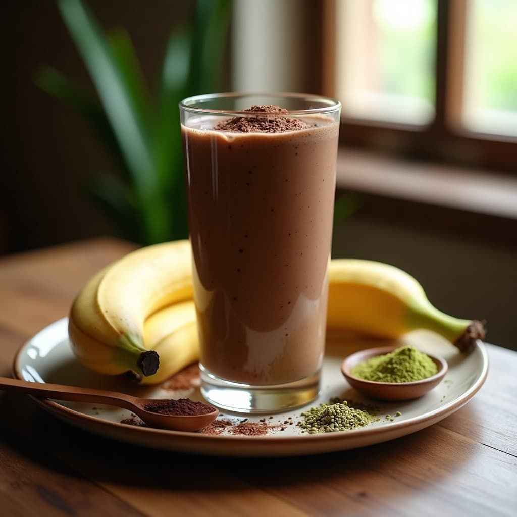 Smoothie de Cacao y Banana con Espirulina: Bebida Energizante Post-Entreno