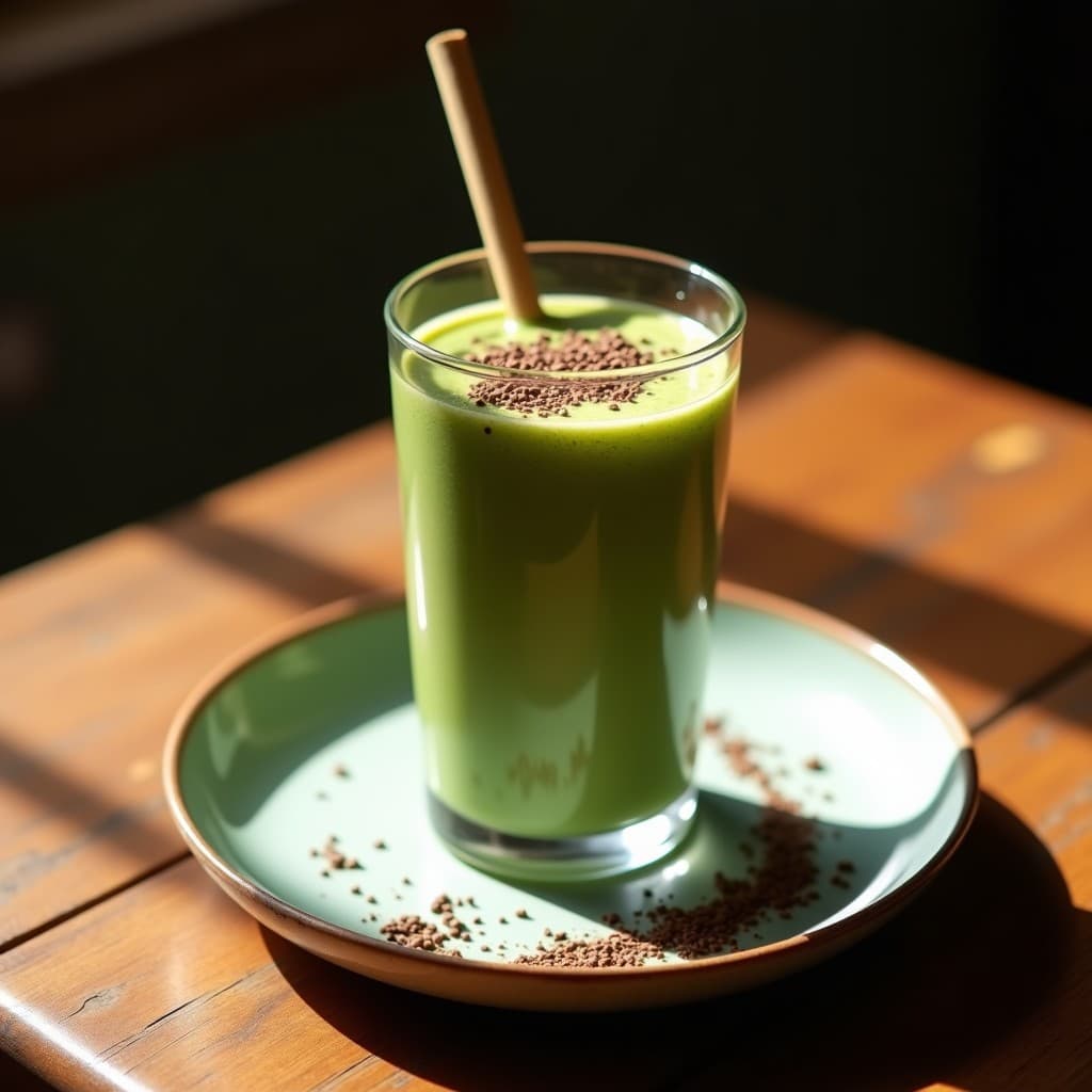 Smoothie de Cacao Puro y Espinacas con Leche de Camello: Bebida Energética Superfood