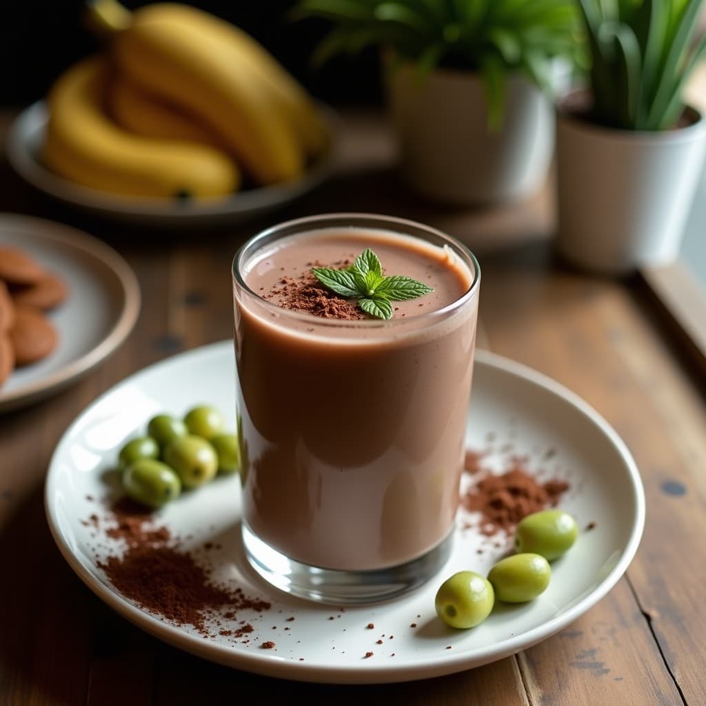 Smoothie de Cacao, Plátano y espirulina: Bebida Energética para Niños Sin Azúcar