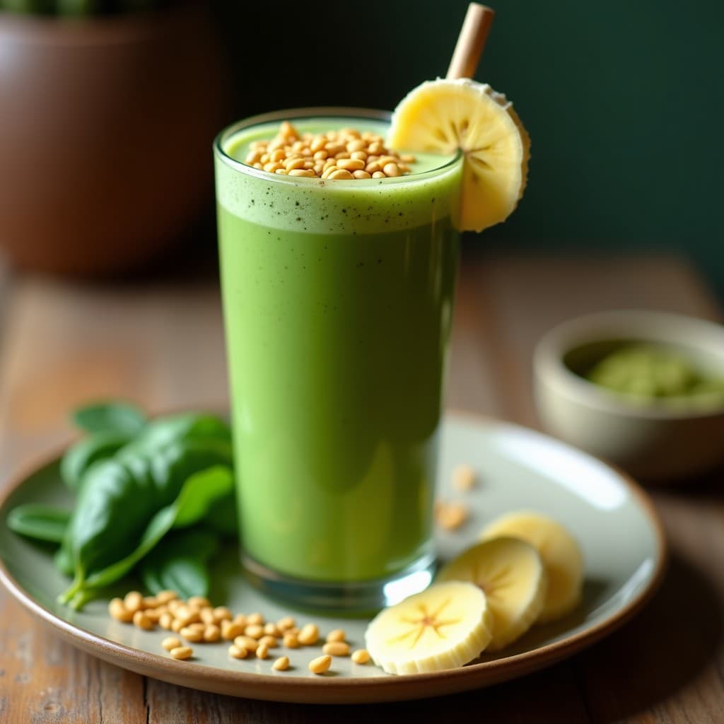 Smoothie de Camu Camu y Spinaca con Topping de Semillas de Sacha Inchi: Bebida Peruana Superalimento