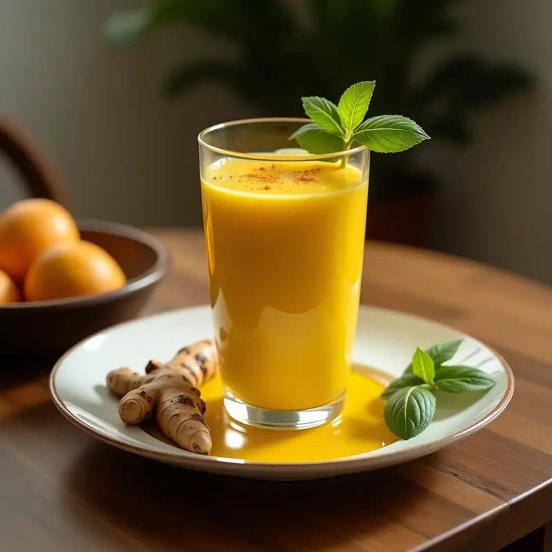 Smoothie de Cúrcuma y Jengibre con Leche de Coco: Bebida Antinflamatoria Tailandesa