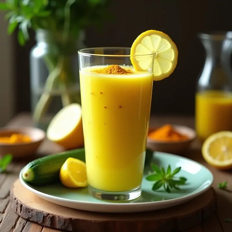 Smoothie de Cúrcuma y Pepino con Limón: Bebida Antiinflamatoria Ayurvédica