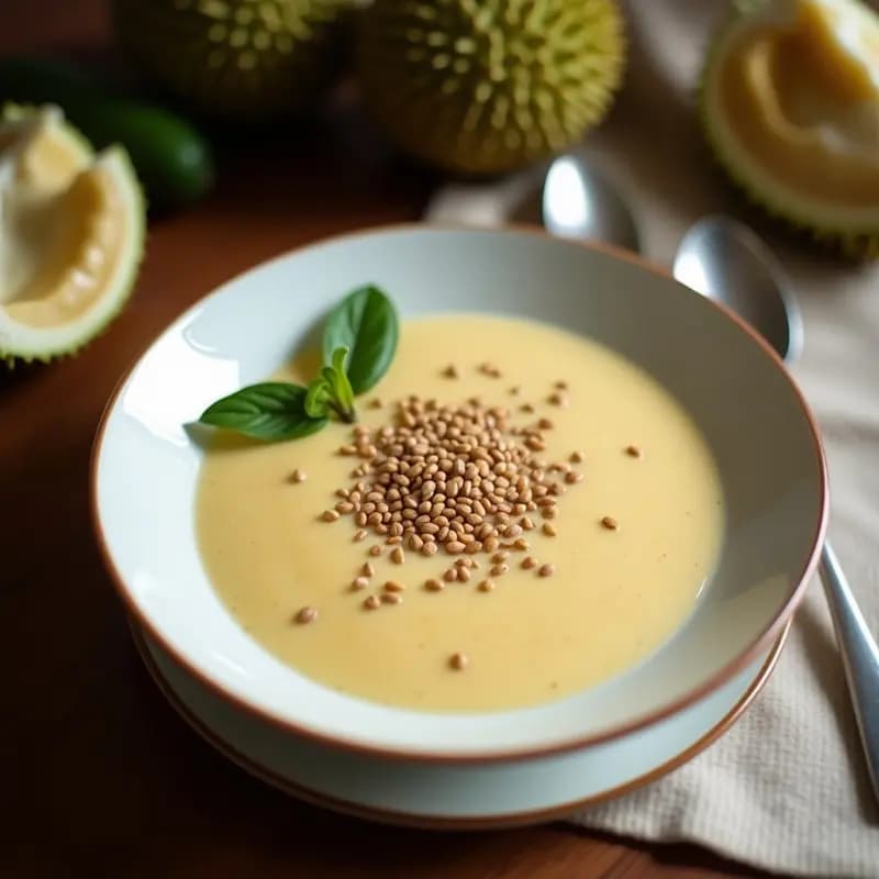 Smoothie de Durian y Leche de Coco con Semillas de Lino: Batido tailandés Rico en Fibra